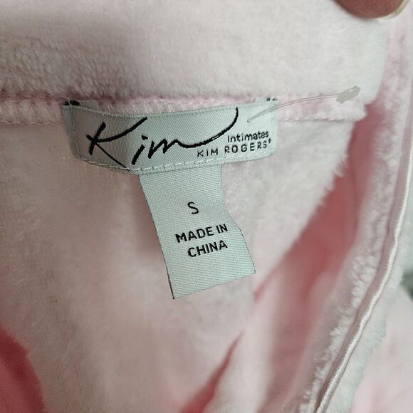 Kim Rogers Intimates Robe Women’s Small Light Pink Full Zip Pockets Soft NWOT - Picture 2 of 7